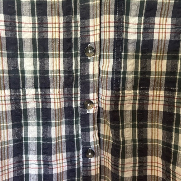 BDG URBAN OUTFITTERS Women’s Addison Check Button-Up Plaid Navy White Shirt L - Picture 15 of 15